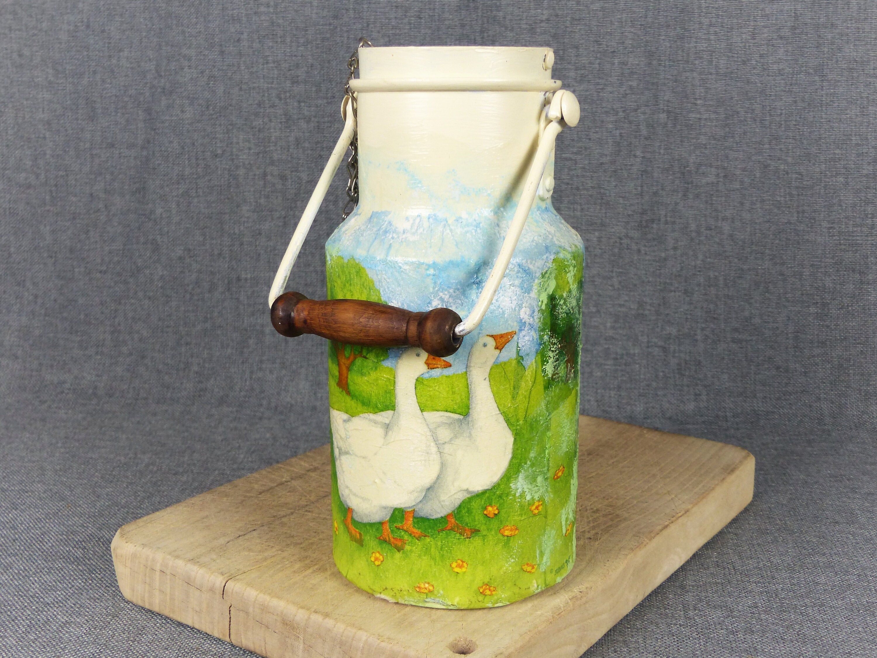 Vintage Français Seau à Lait de Ferme