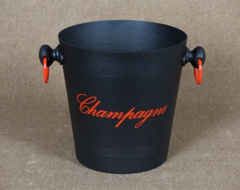 Vintage French Black Aluminium Champagne Bucket