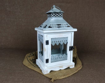 LARGE Rustic French Filigree Candle Lantern