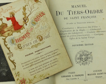 Antique French Religious Book "Manuel du Tiers Ordre de Saint François" - Eugène d'Oisy, 1912