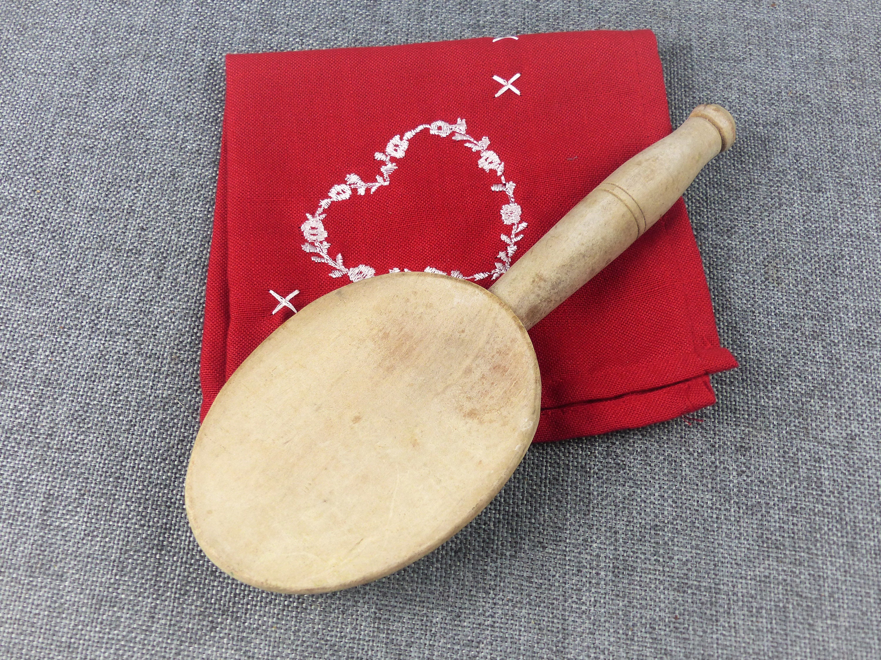 Antique Français Cuillère à Beurre en Bois