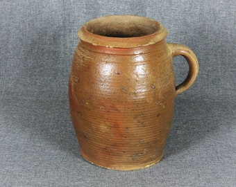 Large Antique French Earthenware Confit Pot
