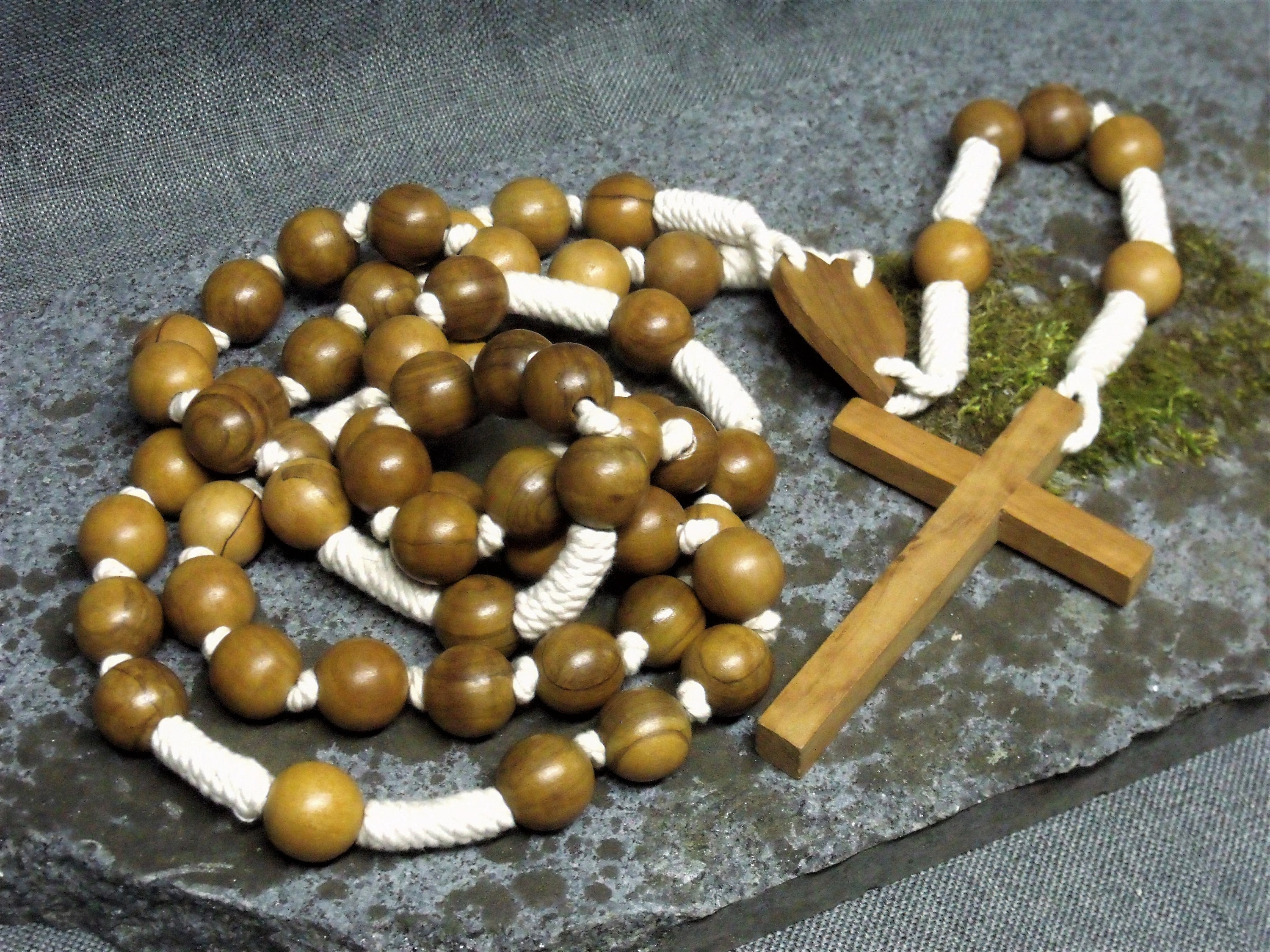 Vintage Français Lourdes Mur Rosaire Perles de Prière