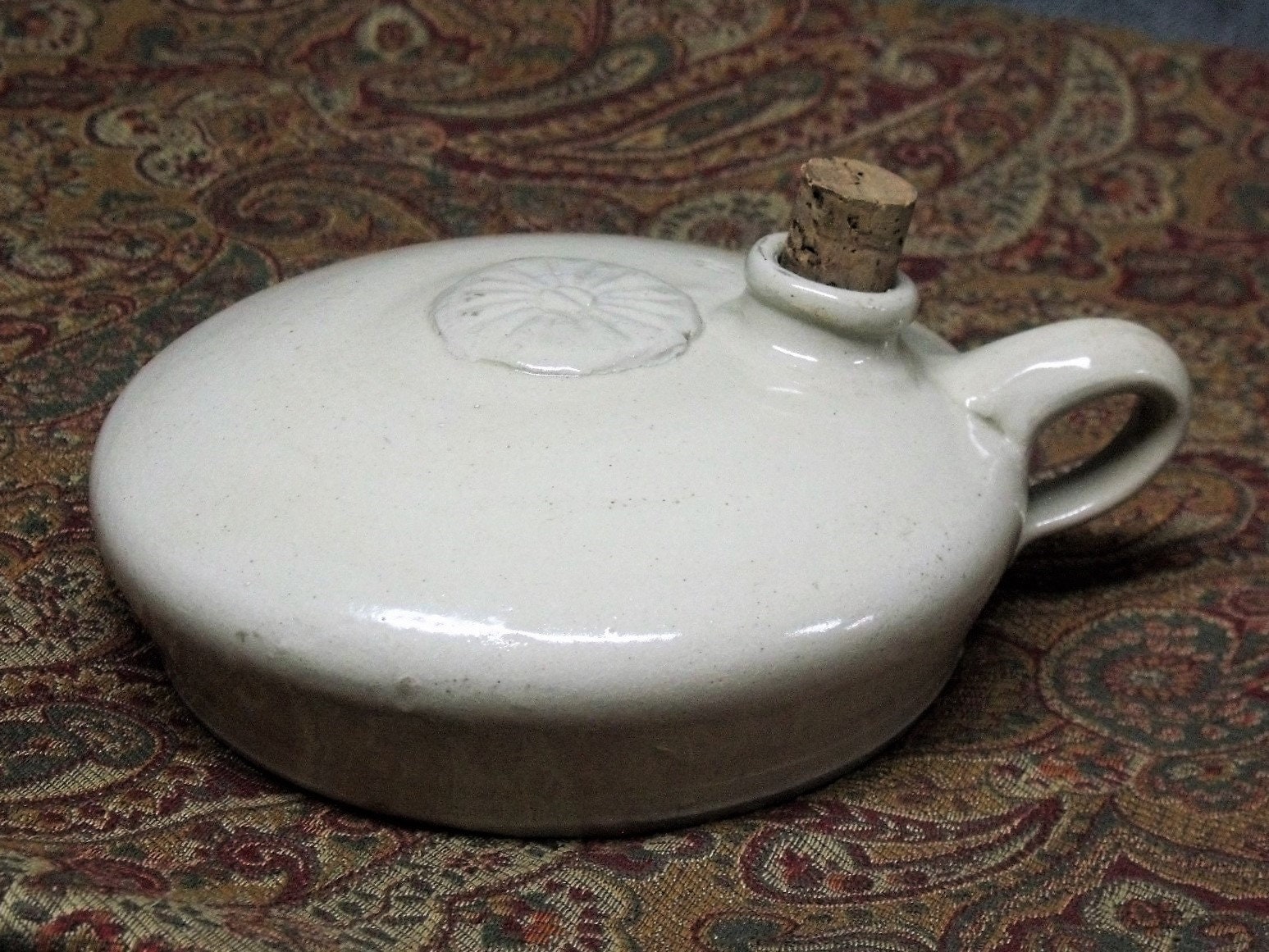 Antique French Stoneware Bed Warmer
