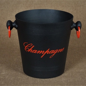 Vintage French Black Aluminium Champagne Bucket