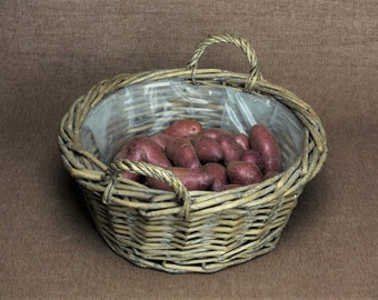 Rustic French Wicker Harvest Basket