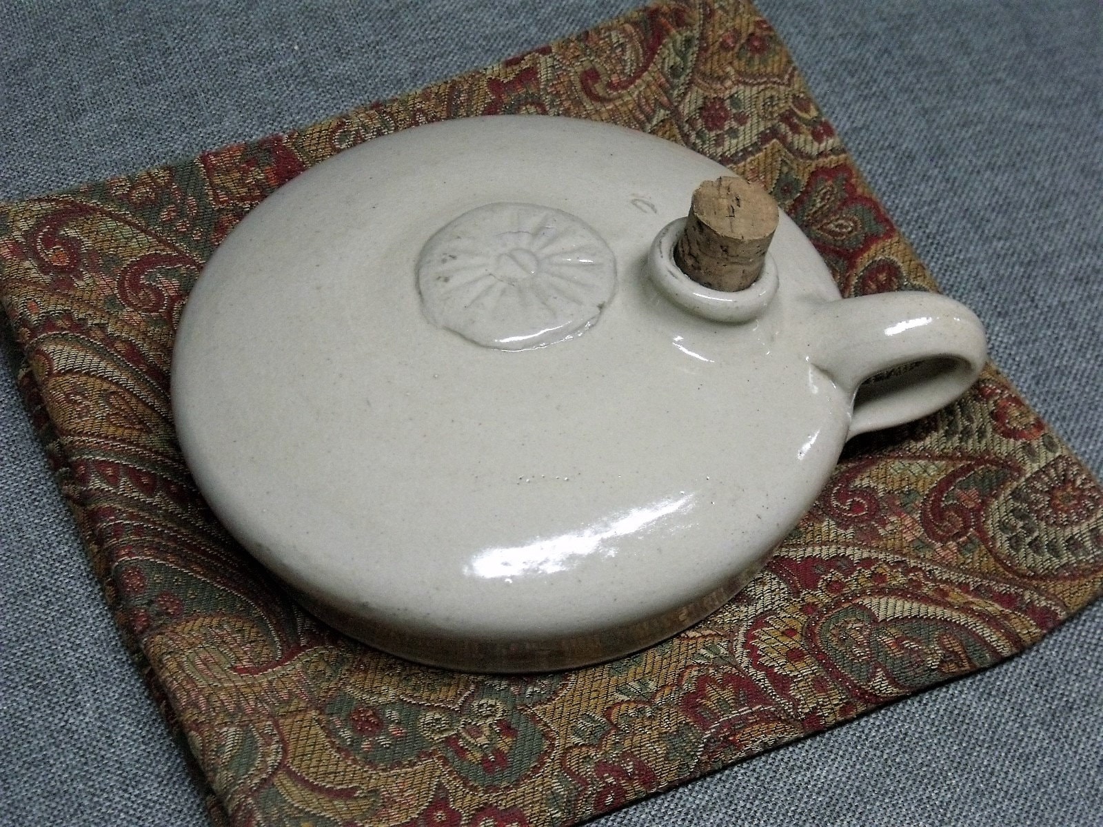 Antique French Stoneware Bed Warmer