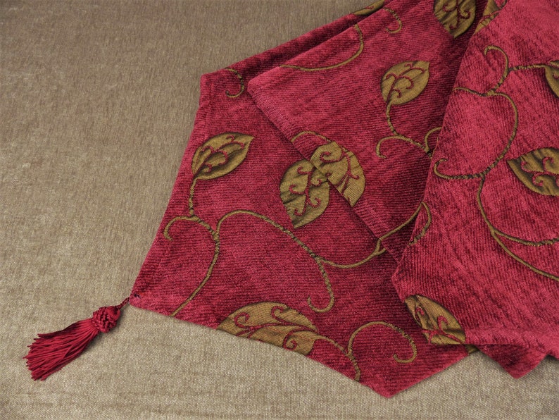 Vintage French Velvet & Satin Table Runner image 2