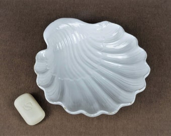 LARGE Vintage French LIMOGES Scallop Shell Dish