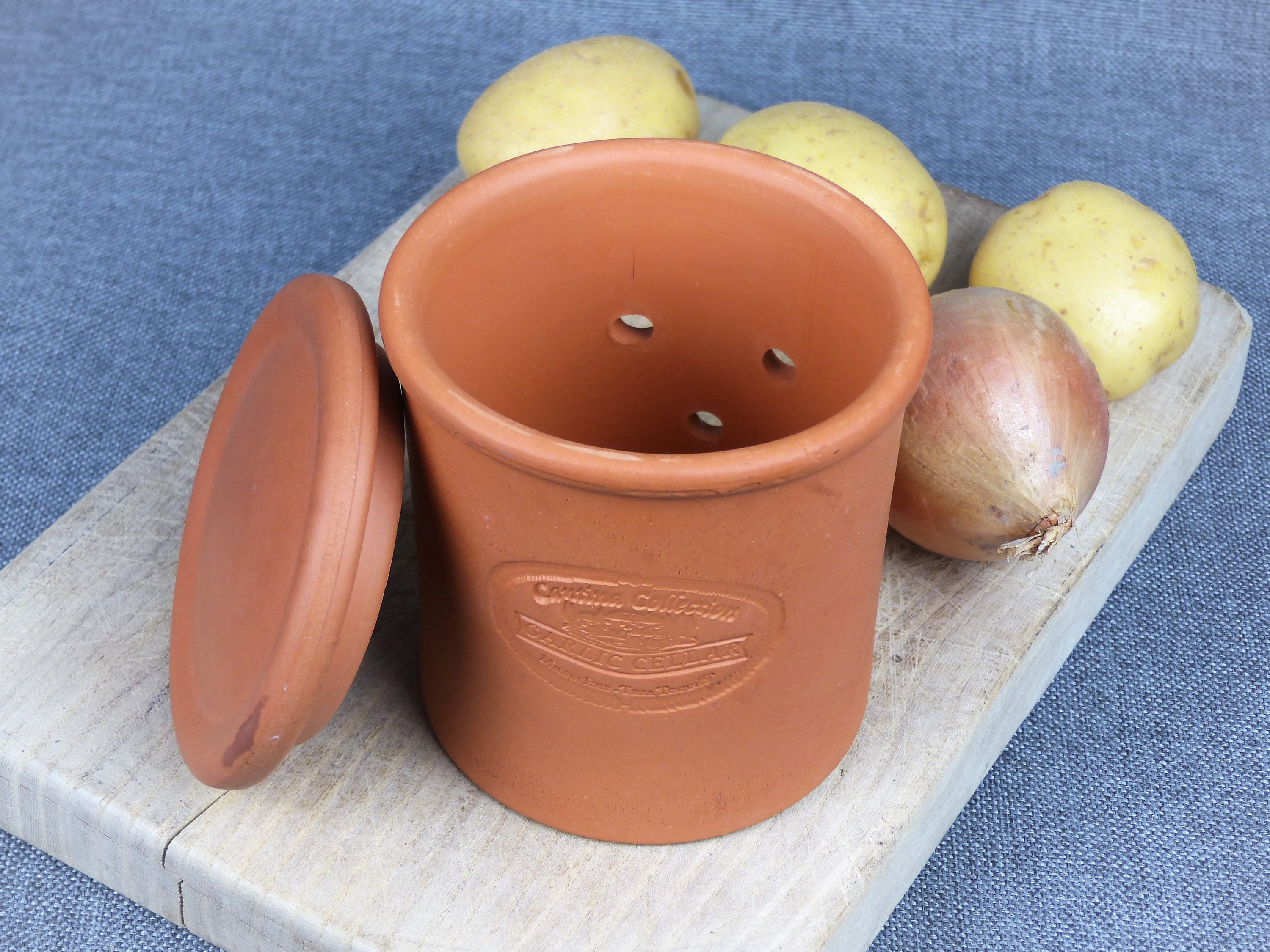 Vintage Tuscan Terracotta Garlic Keeper