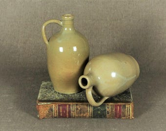Pair of Vintage French Stoneware Flagons