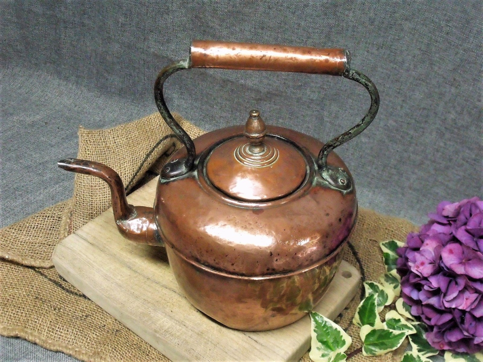 Large Antique Copper Kettle