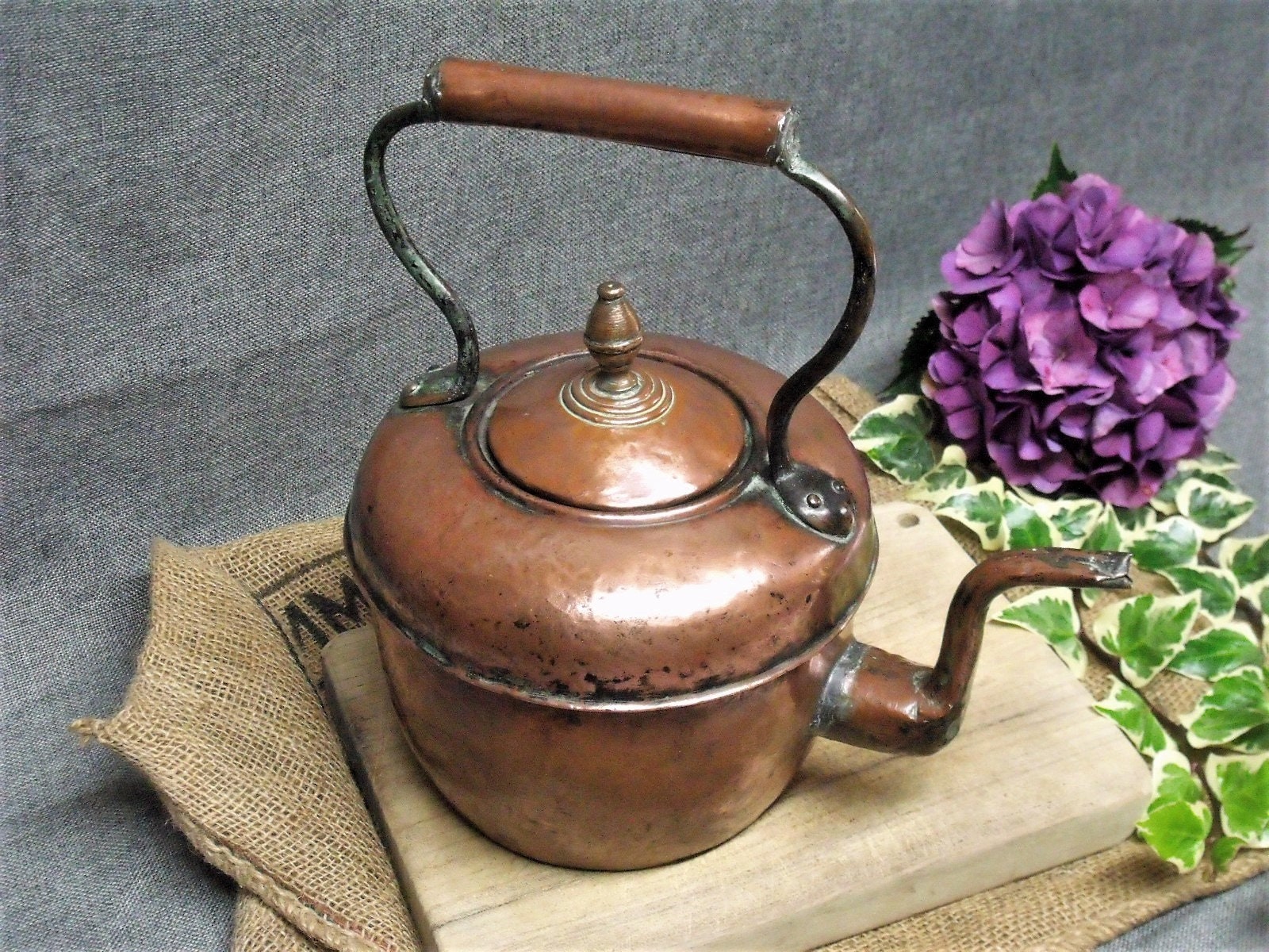 Large Antique Copper Kettle