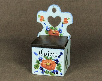 Vintage French Porcelain Spice Box