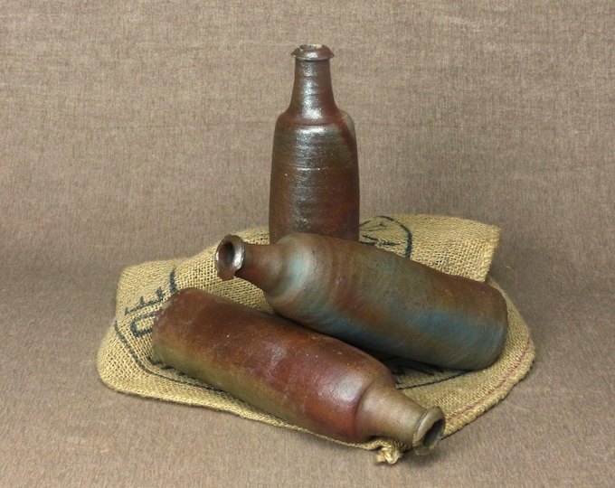 Featured listing image: 3 x Antique French Earthenware Bottles