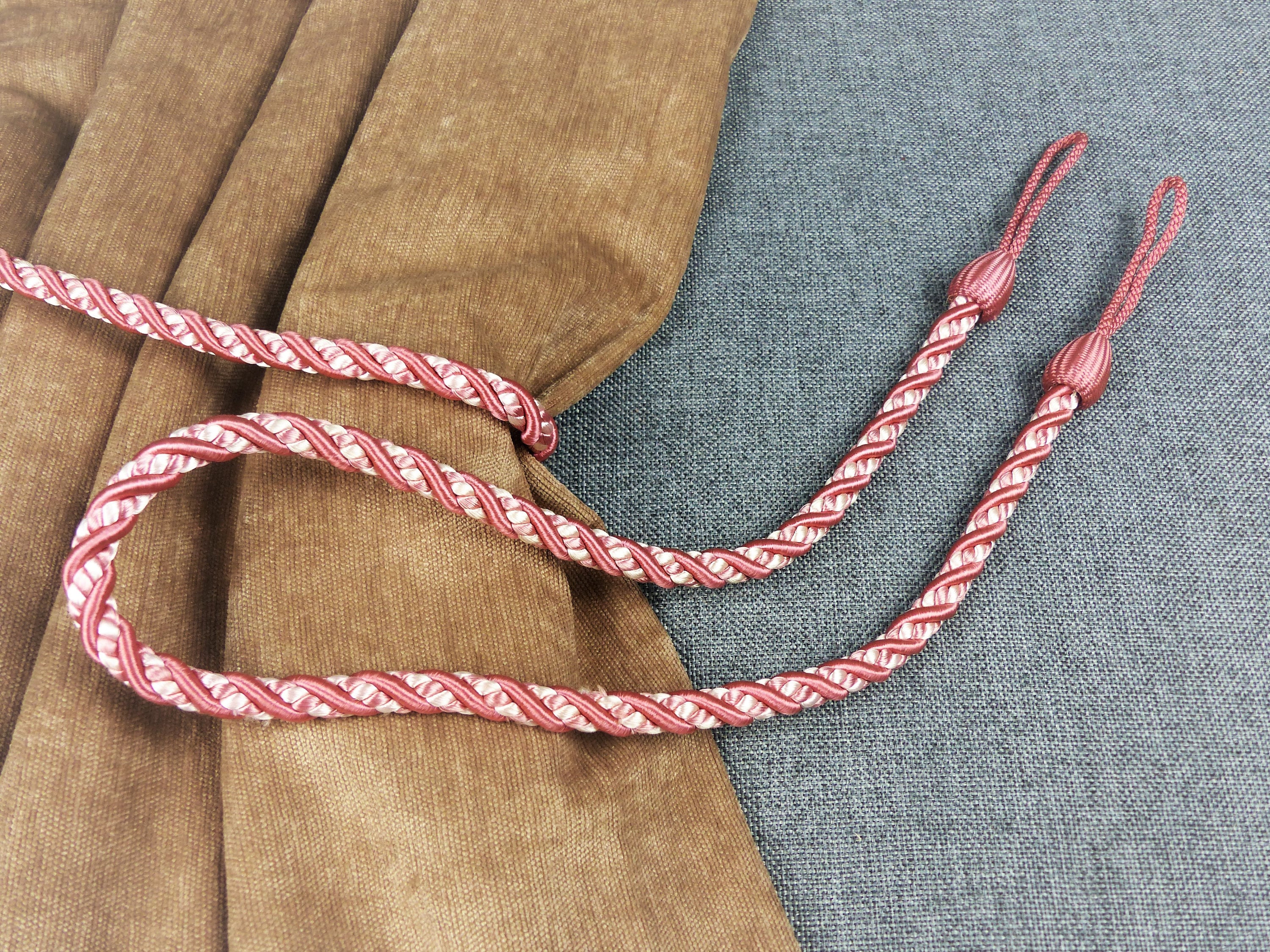 Paire de Cravates à Rideaux Vintage Français Cordon Torsadé