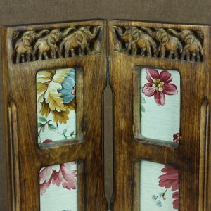 Vintage Hand-Carved Wooden Folding Photo Frame image 2