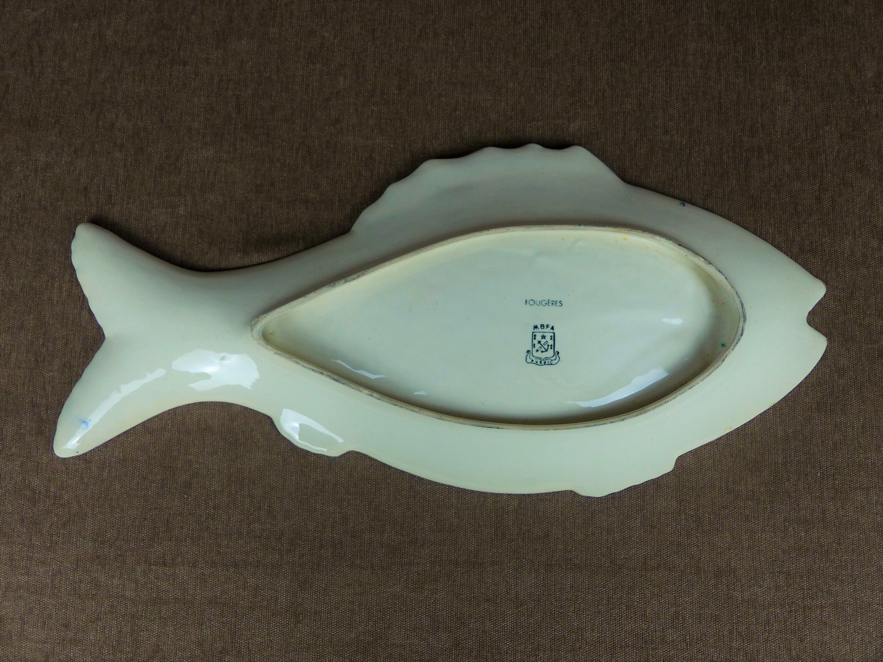 Vintage French Breton PORNIC Pottery Fish Platter
