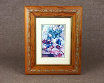 Still Life with Flowers and Fruit - Vintage French Art Print