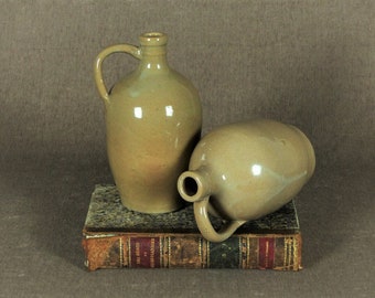 Pair of Vintage French Stoneware Flagons