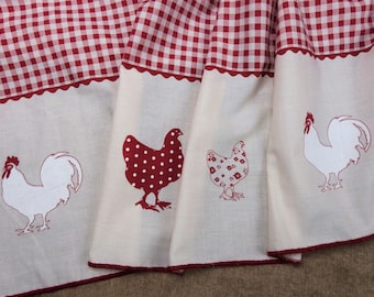 Vintage French Farmhouse Gingham Tablecloth
