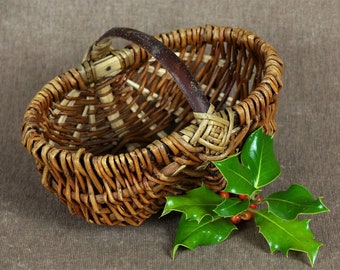 Vintage French Child's Gathering Basket