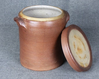 Antique French Stoneware Crock with Lid