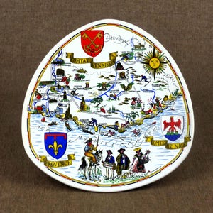 Vintage französische Souvenir Platte - PROVENCE regionale Karte