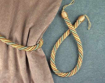 Pair of LARGE Vintage French Twisted Cord Curtain Tie-Backs