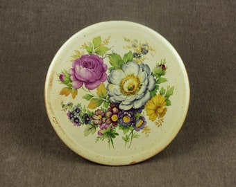 Vintage French Ceramic Floral Trivet