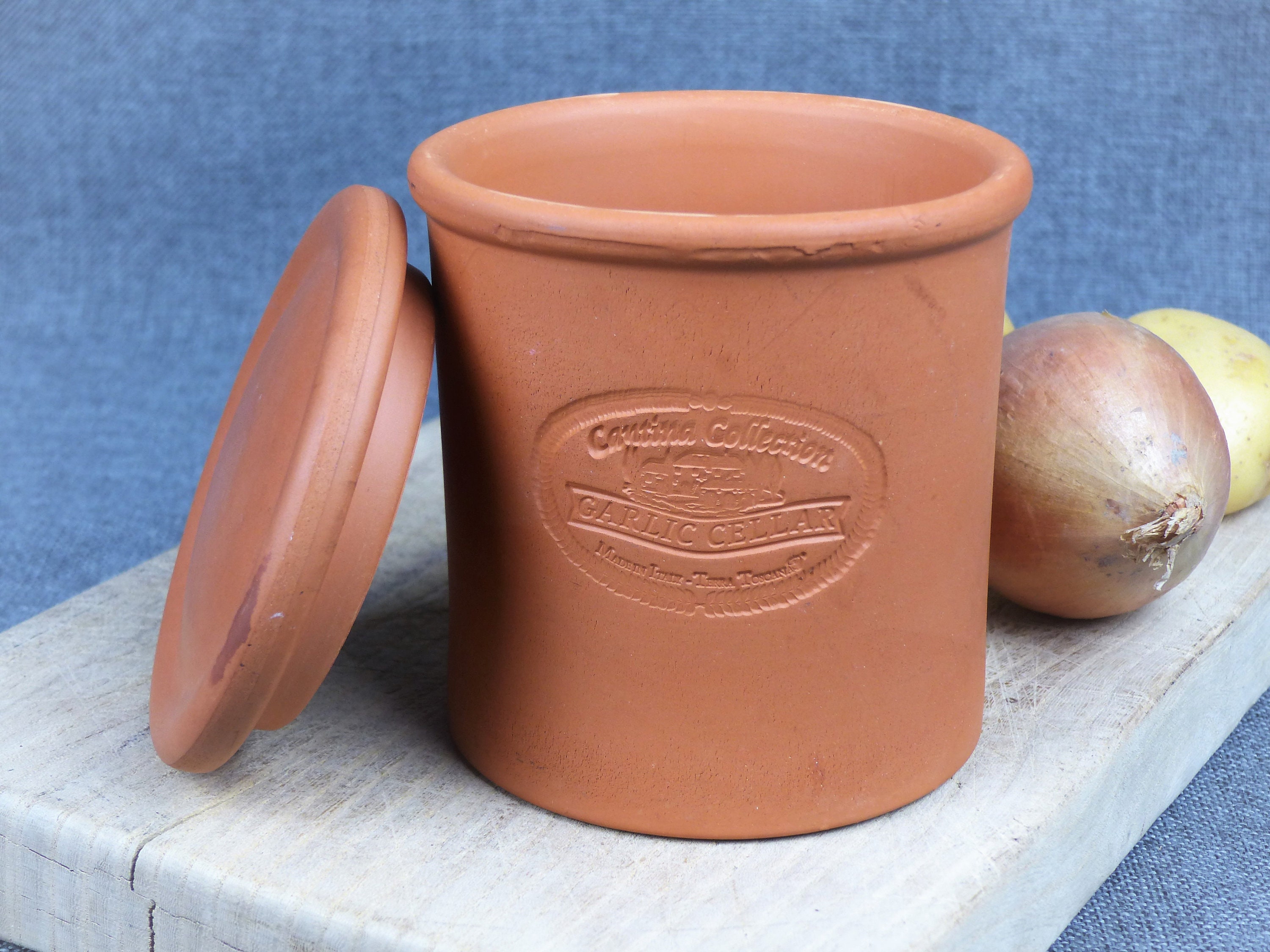 Vintage Tuscan Terracotta Garlic Keeper