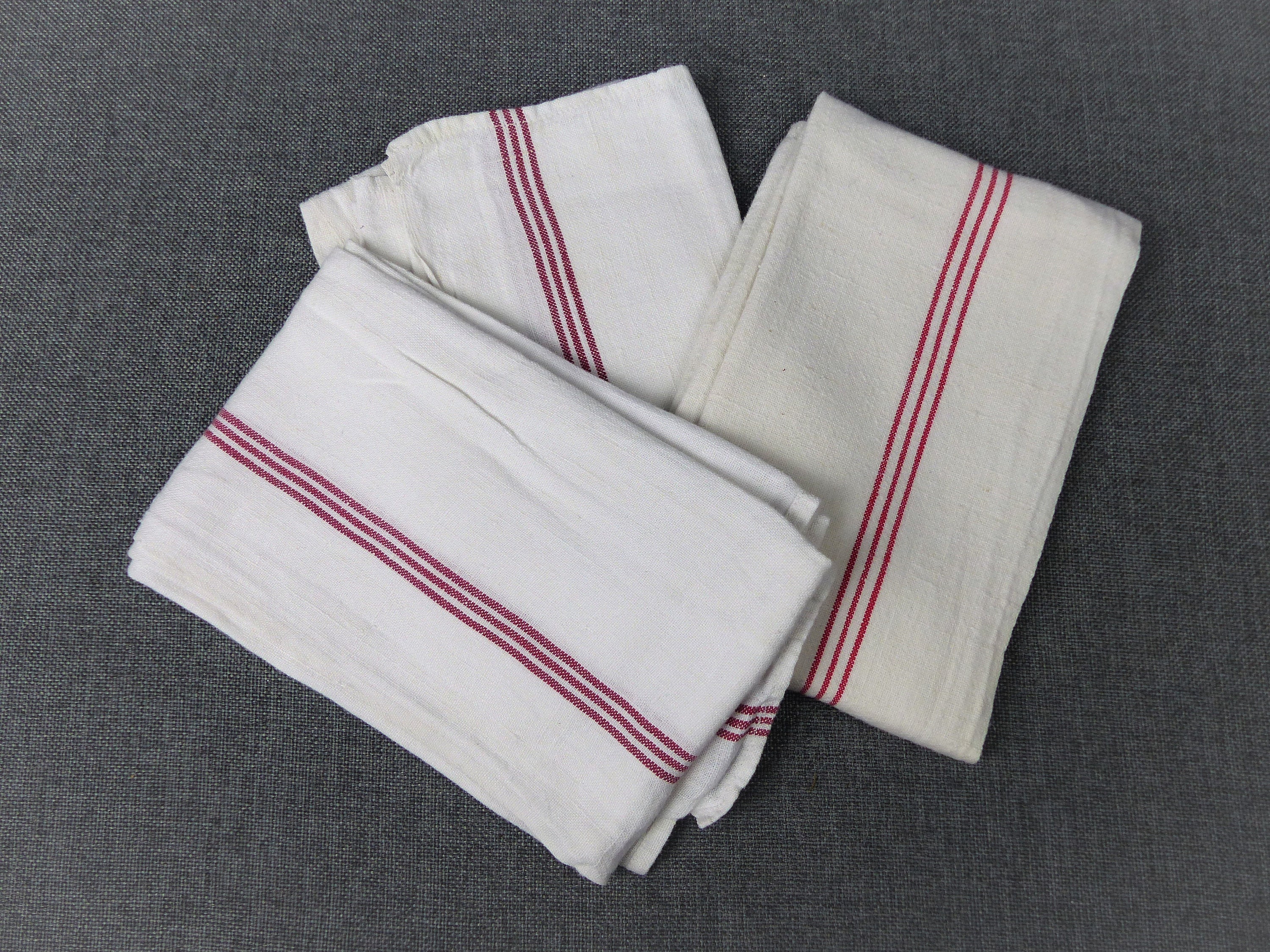 Ensemble de 3 Torchons/Vintage Français Farmhouse