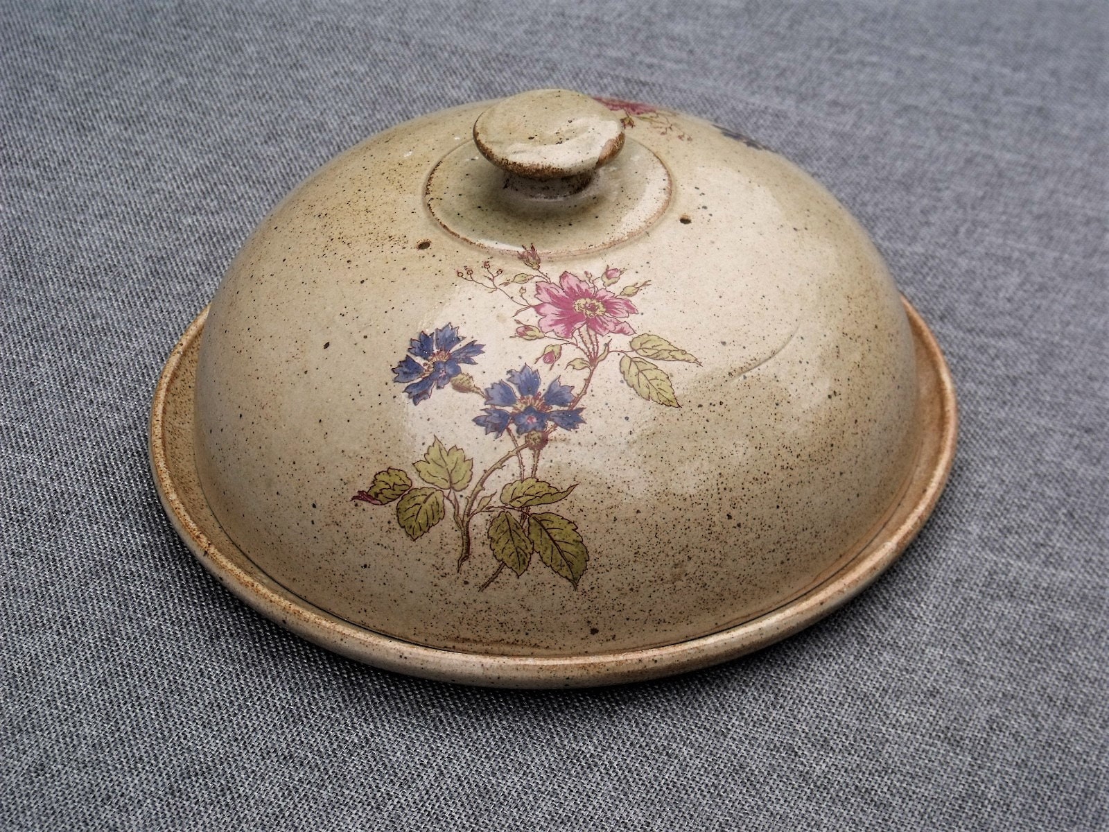 Rustic French Stoneware Cheese Dome & Platter