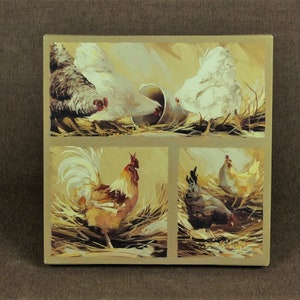 French Farmhouse Rooster & Hens Canvas Print
