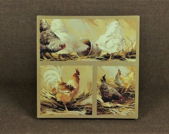 French Farmhouse Rooster & Hens Canvas Print