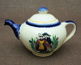 Vintage French QUIMPER Pottery Teapot