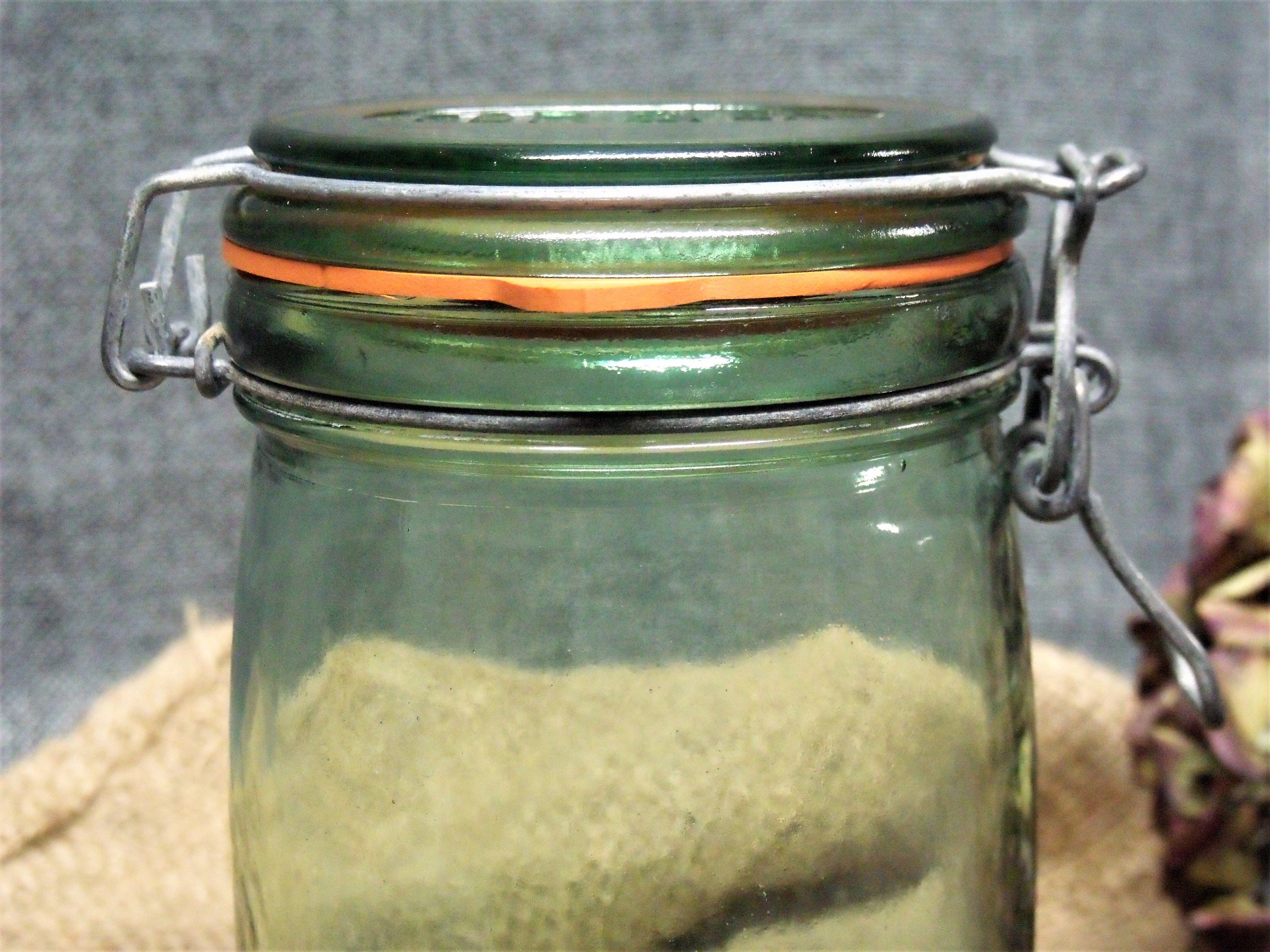 Vintage French Green Glass Canning Jar, 1 litre, 34 fl oz (US)