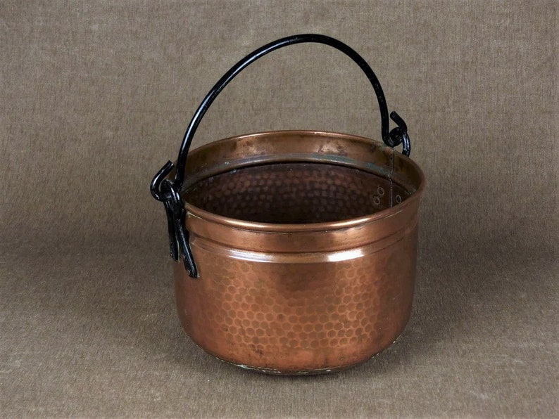 Vintage French Copper Cauldron image 1