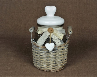 French "Cottagecore" Storage Jar