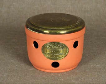 LARGE Vintage Farmhouse Terracotta Garlic Keeper