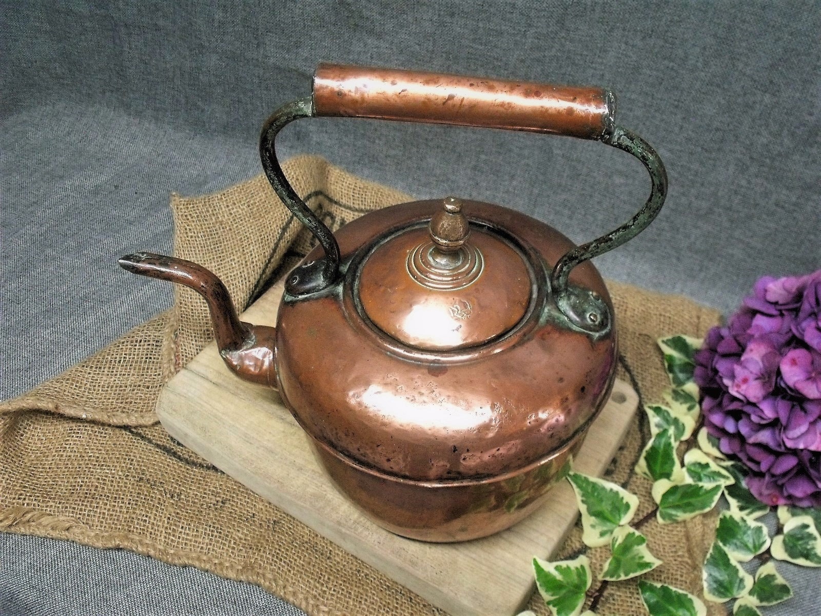 Large Antique Copper Kettle