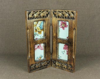 ELEPHANT Carved Wood Photo Frame