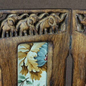 Vintage Hand-Carved Wooden Folding Photo Frame image 4