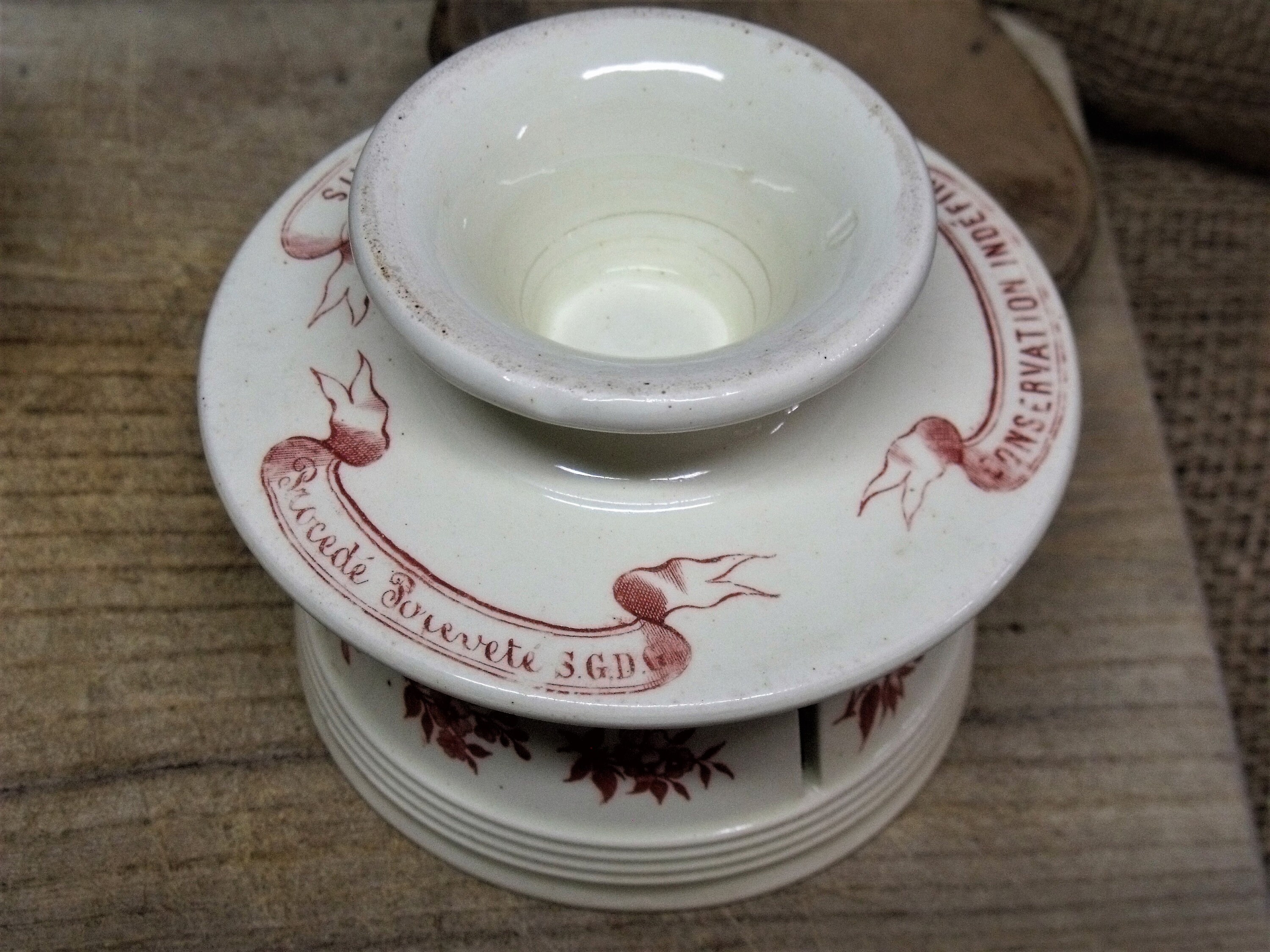 Antique French Ceramic Butter Crock