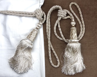 Pair of LARGE Vintage French Tassel Curtain Tie-Backs