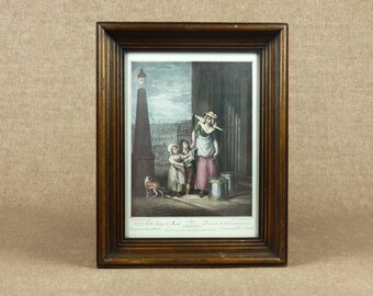 Vintage Collectible Engraving - FRANCIS WHEATLEY "Cries of London" series - Milk below Maids