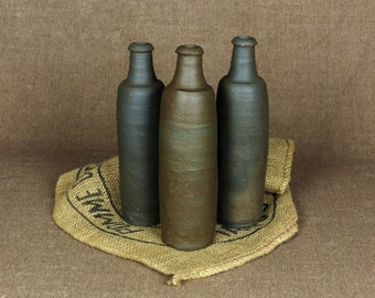 3 x Antique French Earthenware Bottles