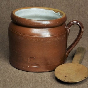 Vintage Franse aardewerk confitpot, crock