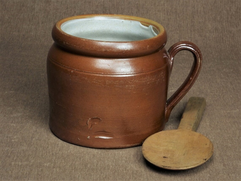 Vintage French Earthenware Confit Pot, Crock image 1