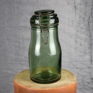 Vintage French &quot;DURFOR&quot; Green Glass Canning Jar